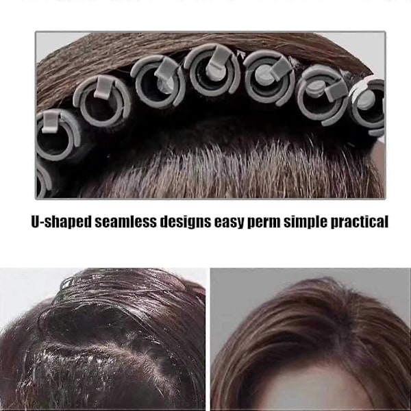 Hår Permanent Ruller, 20 stk./sæt Fluffy Permanent Rulle Hårkrøller Hårkrøller Sæt Salon Hårkrøller Styling DIY Frisørværktøj Sæt (Grå)