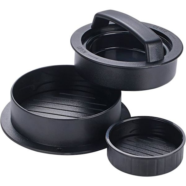 Set med 3-i-1 hamburgarepress + 50 st hamburgerpapper