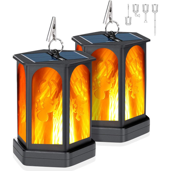 *Pärla sällsynta 2 stycken solcellslyktor, solcellslampor, solfacklor [energiklass A +++] 13,3 cm * 12 cm * 15,7 cm*