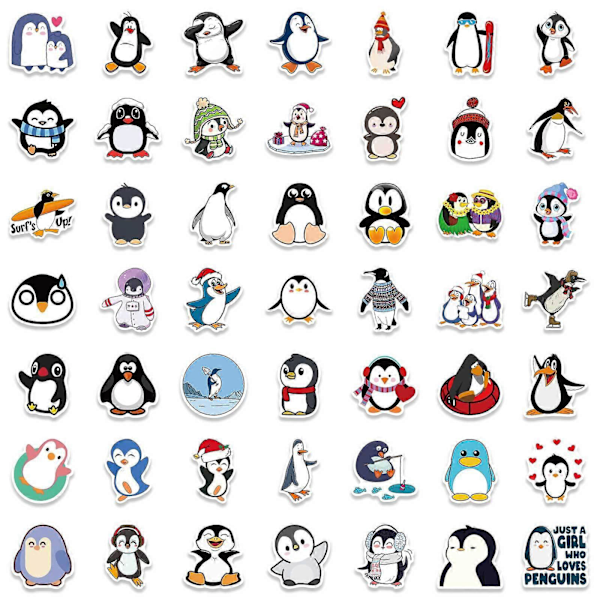 100 st Pingvinstickers, Söta Tecknade Pingvin Vattentäta Stickers, Vinyl Stickers