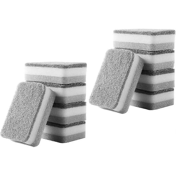 10-pack Tvättbara Rengöringssvampar För Kök, Badrum, Disk, Grytor, Pannor - Grå