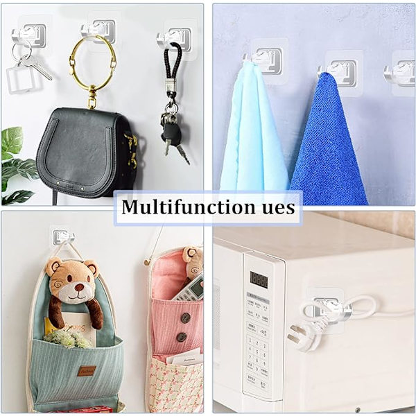 #8 stk Borrefrie Gardinstangs Holder Selvklebende Gardinstangs Holder Krok N#