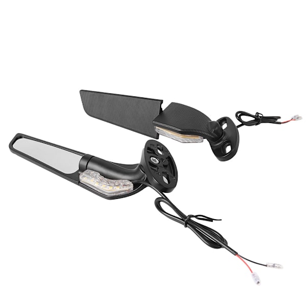 #Ninja 250 300 400 650 H2 Universal Motorcykel Spejle Sæt af 2 Universal Svingbare Justerbare Spejle med Lys til ATV Udskiftningssidespejle#