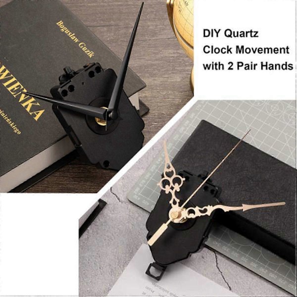 DIY Quartz Pendulur Ur Værk Mekanisme Ur Sæt med 2 Par Forskellige Viser Væg Ur Reparation