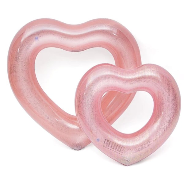 #Oppblåsbar bøye 1 stk Rosa Hjerteformet Svømme Ring Oppblåsbar Bassengbøye Svømmebasseng Leke for Voksne#