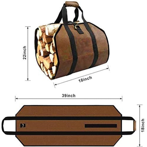 Brændepose til brænde (brun 1 stk)