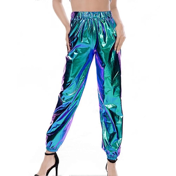 1 stk. Street Hip-hop Party Bukser Glitrende Fritid Lange Slacks Sports Fritid Dame Bukser Stilfulde Dame Løse Lange Bukser Åndbare Lange Bukser til