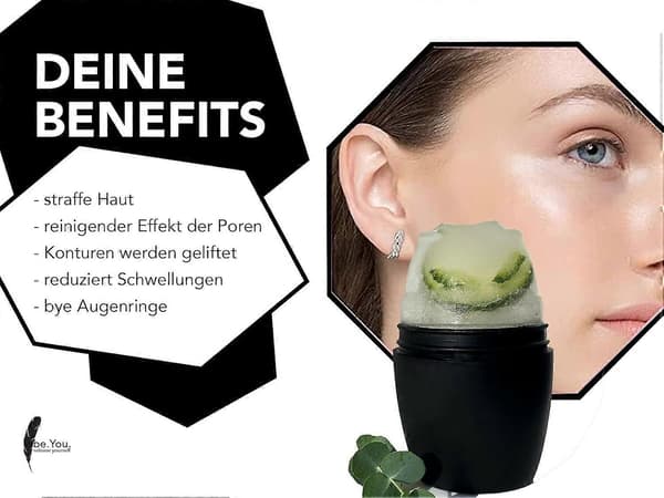Ice Roller [Rose] Premium Ice Roller til Ansigt Lavet af Silikone - Ice Face Roller i Højeste Kvalitet Ice Roller
