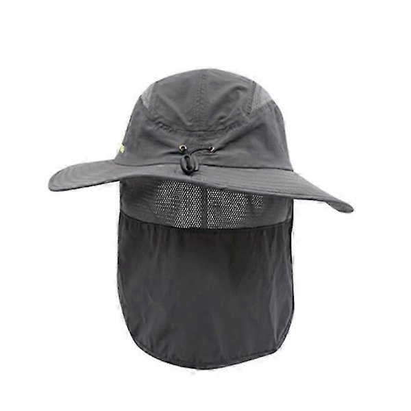 UPF 50+ bredskygget fiskehat til mænd med nakkebeskyttelse, solskærm og bucket hat