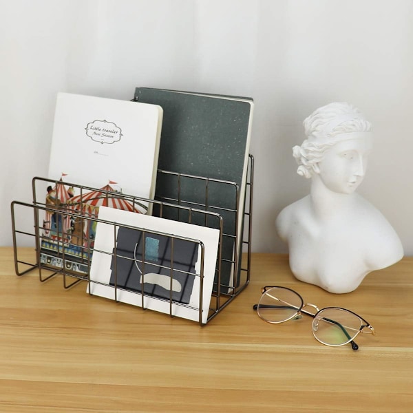 /#/Metall Schreibtisch-Organizer mit 3 Fächern, Metallregal Kann/#/