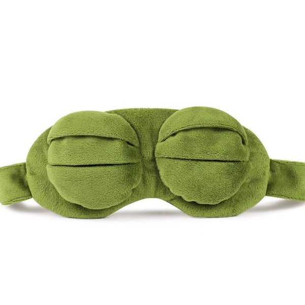 #Øjenmaske Dyneansigt Sovende ansigt Sjov nyhed tegnefilm Frog Øjendæksel Sleep Travel Mask (grøn)#