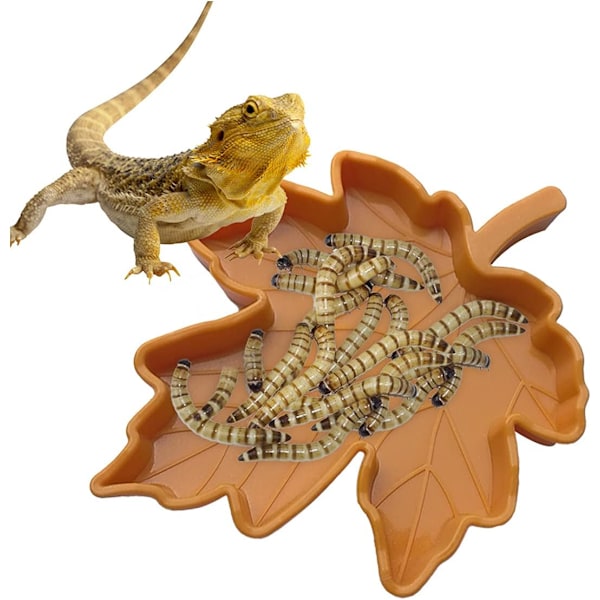 *2 stykker skål bladform reptil vand mad skål til skildpadde majs*