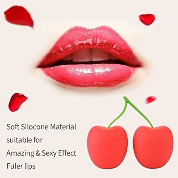 (rød) silikon leppe plumper, kirsebær lip plumper, lip plumper, lip