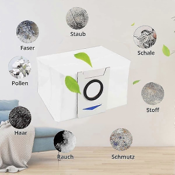 10-pakning støvsugerposer for Ecovacs Deebot X1 Omni sugstasjon for Ecovacs Deebot X1 Omni, reservedeler for