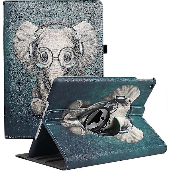Elefant Roterande Fodral för iPad 9:e Gen 2021/iPad 8:e Gen 2020/iPad 7:e Gen 2019 - 360 Graders Rotation