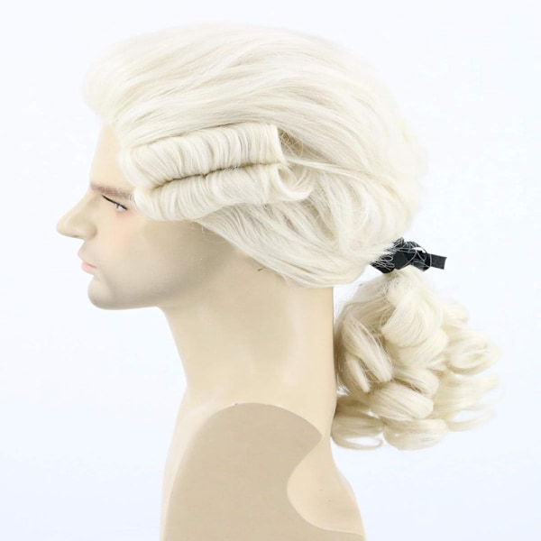 Barockperuk (ljusblond), markisperuk för män och kvinnor med bl