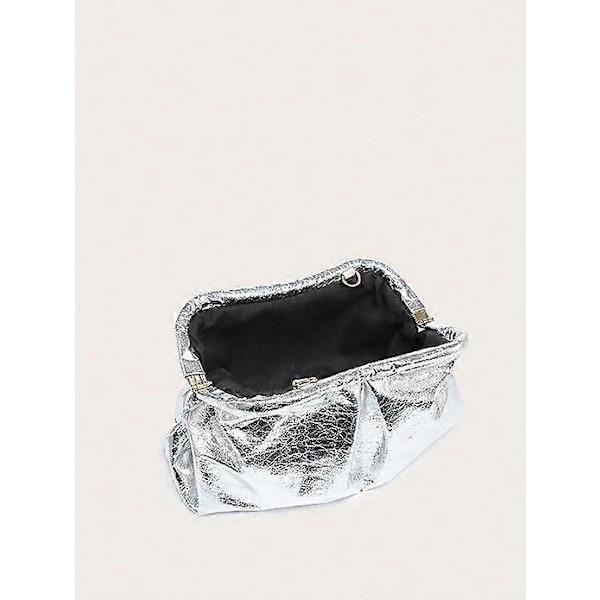 Naisten PU-nahkainen clutch-laukku, rypytetty käsilaukku