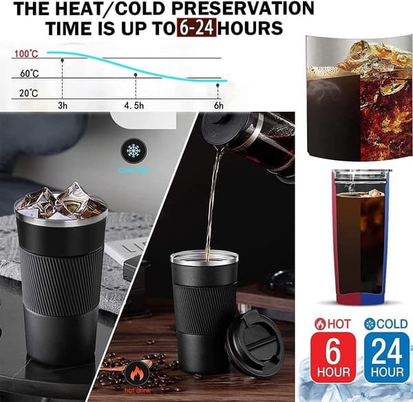 *Bil Kaffe Krus, 510ml, Isolerte Rustfritt Stål Kaffe Kopp med*