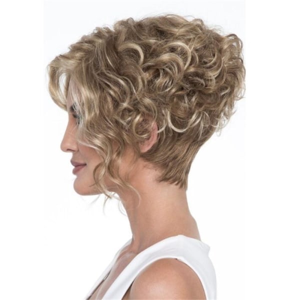 #Modekort blond lockigt hårperuk kvinnligt huvudset#