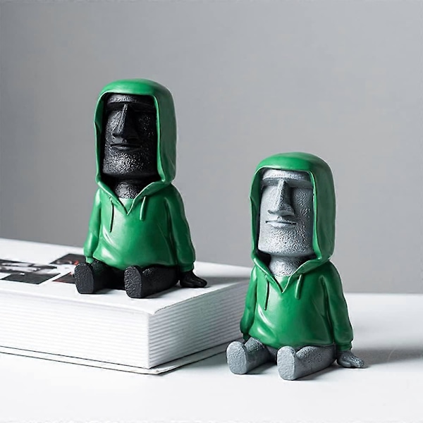 Påskeøya Moai Statue Dekor med Smartphone Stativ, Retro Figur