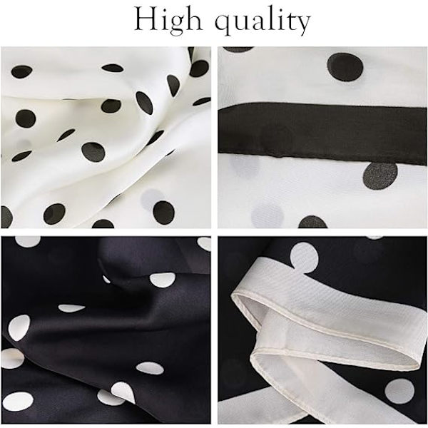 Svart + Vit - 2 Dam Vintage Kvadratiska Scarves Hårband 27'' x
