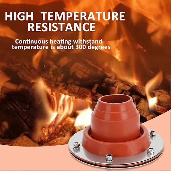 Tältkamin Jack Kit, Silikon Högtemperatur Tälttak Kamin Jack Kit för Bell Tält, Varmt Tält Kamin Jack för Bell Tält, Jurta, Vedeldare, Resekamin, Co