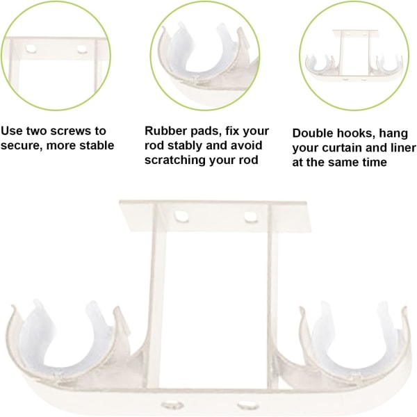 Set med 4 Gardinstångsbeslag i Aluminiumlegering för 28mm Gardin