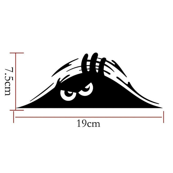 3D Sjove Kiggende Monster Tegneserie Vinyl Bilsticker (Vrede Øjne)