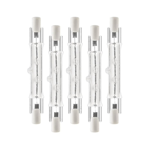 5 Pak R7s 118mm 300w 230v, r7s Halogen Lineær Pære, Dæmpbar Halogen Lampe Til Byggearbejde