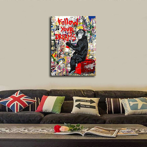 Graffitiposter, heminredningsmålning, ramlös målningskärna, canvasmålning, 30*40cm