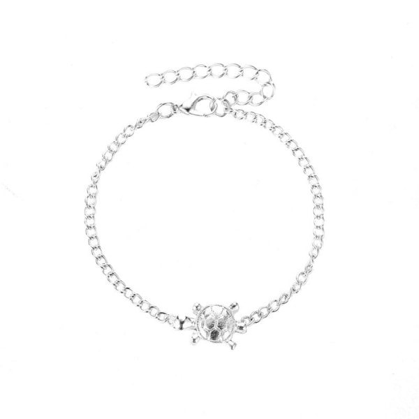 #Sølvskildpadde anklet til kvinder#