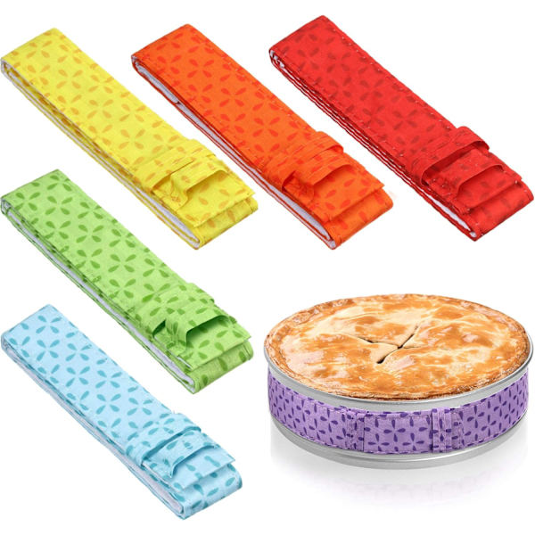 6 stycken bakremsor i olika färger, Bake Even Strip, för bakformar
