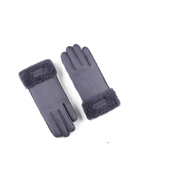 Syksy/talvi lämmin paksu mokkanahka moottoripyöräkäsineet pehmustettu hansikas