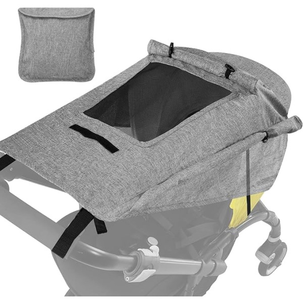 #Universal Grå Solskjerm for Barnevogn  Kalesje Solskjerm Markise for Vogn Carrycot  UV 50+ Justerbar Solbeskyttelse Bassinet med Oppbevaringspose#