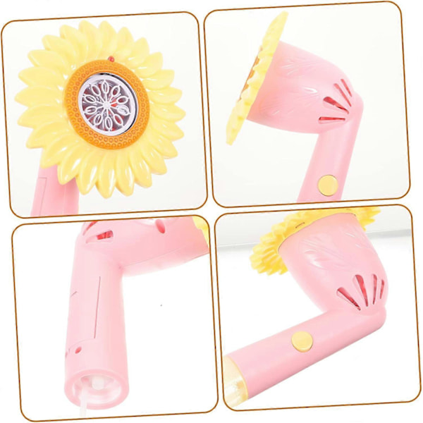 Solros Bubbelmaskin Batteridriven Bubbelmaskin Jätte Bubbelstav Automatisk Bubbelmaskin Bubblor för 1-3 Plastleksak Rosa Gåva Bubbelstav