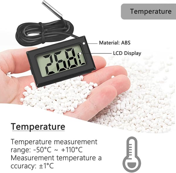 *Mini digital LCD-termometer med temperaturprobe S*