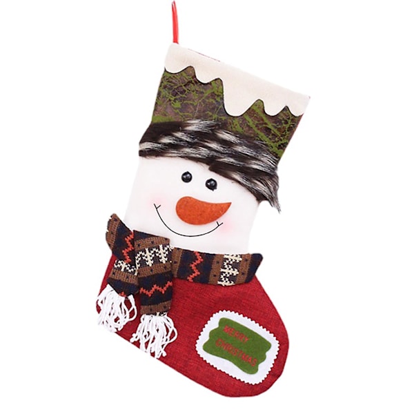 Julstrumpor Jultomte Snögubbe Rådjur Härlig Stor Storlek Hängande Presentpåse Juldekoration KaesiB