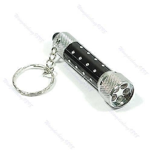 Erittäin kirkas Mini 5 LED taskulamppu avaimenperä musta