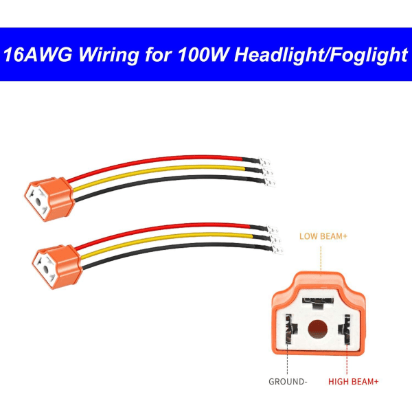 4 stk. 12V-24V H4 HB2 9003 Keramisk Hun-Stik til Forlygteforbindelse