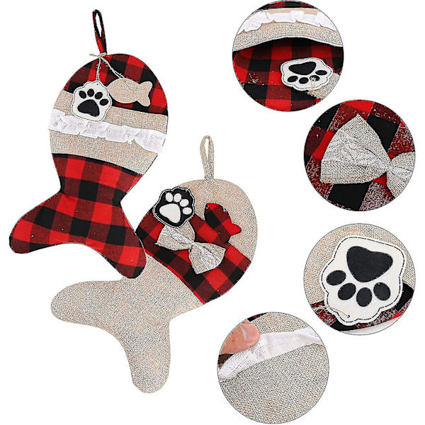 2 stycken julstrumpor, stora söta julstrumpor för fest, spiselkrans, hängande ornament