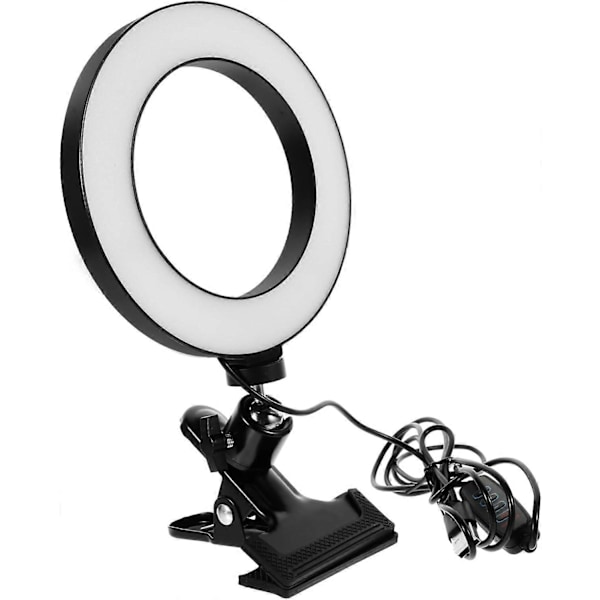 Videobelysningsset, 16 cm Fyllnadsljus, Belysning för Skärm, Clip-On, Ringbelysning, Videoljus, Videobelysning för Distansarbete, Självsändning,
