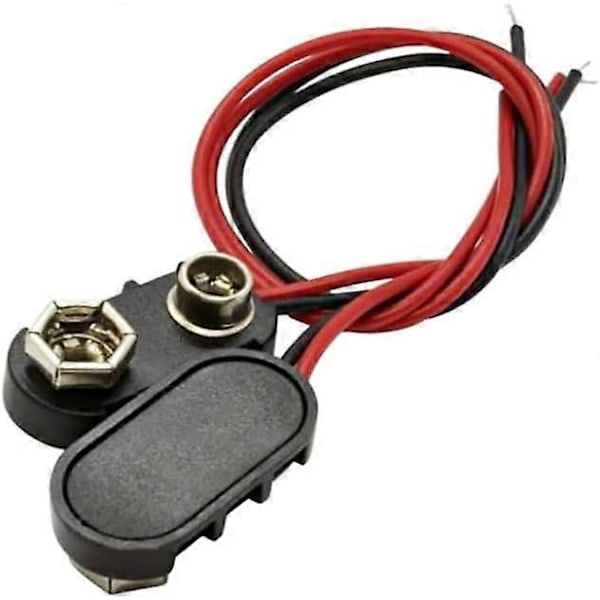 9V Batteriklämma Kontakt 10 Stycken PP3 Batteriknäppkontakt I-typ Plast Batteriknäpp med 15 cm Flygande Ledare Knäpp På 9V Batterikontakt Kabel