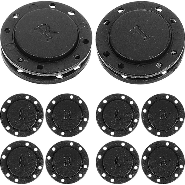 6 Par Magnetiske Knapper Frakke Trykknapper Usynlige Trykknapper Hæfter DIY Sy Tilbehør (Sort, Diameter 2.2cm)