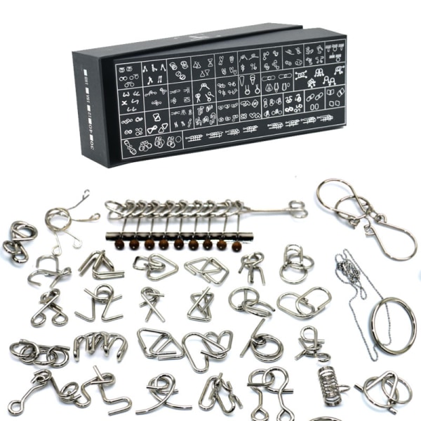 /#/30 Metall Hjernetrim IQ Test Distanglement Puslespill Fidget Leker for Barn Tenåringer - Bursdager Bryllup Gjestegaver Julegave/#/