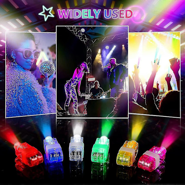 Led Fingerlys Led Fingerlys Fest Lysende Fingerring Glød Ring Finger Lommelygte Legetøj Festartikler 24 stk. - Tilfældig Farve