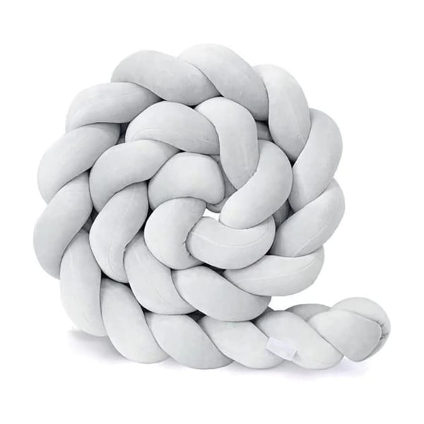 #Braided Head Pad for Baby Bed (White, 1 m)#