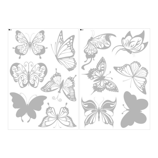 12 stk. Anti-kollision Brede Butterfly Vindueklistermærker Vindue S