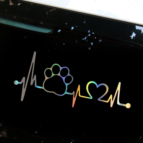 4 STK Heartbeat Pattern Window Vinyl Sticker 17,8 cm x 7,7 cm