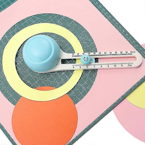 Sirkel Papirkutter Roterende Sirkelkutter Manuell Rund Skjæreverktøy Papirkutter Scrapbooking Verktøy Med Erstatning