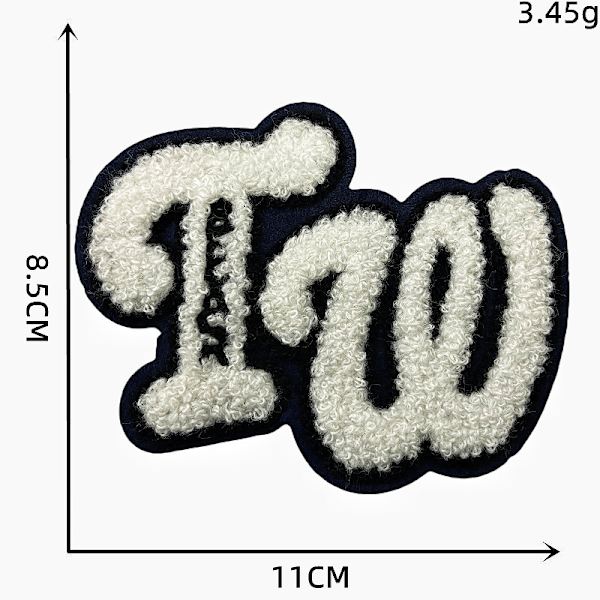 /#/10 termoklæbende broderede patches i et elegant hvidt mønster pou/#/